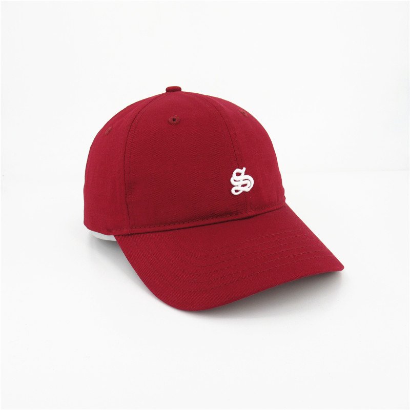 Custom Mens Embroidery Dad Hat Unstructured Red Cotton Baseball Cap 