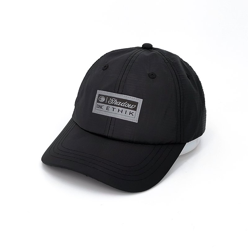 Black nylon Dad Hat, Reflect Nylon Baseball Hats, Polyester Sport Hat ...