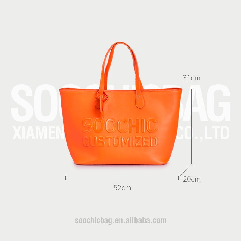 LS00141D - Orange Fashion Scarf Tote Designer Handbag - Asian Party Wear